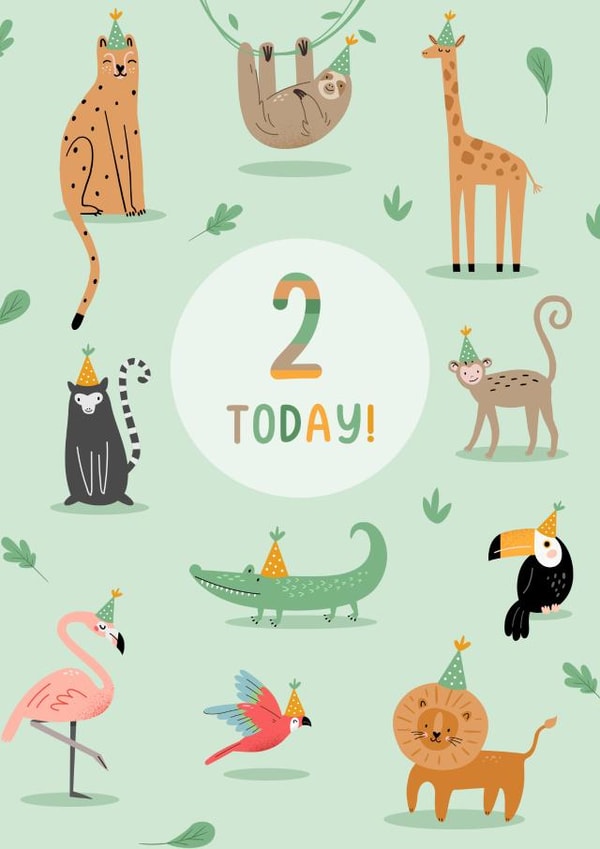 2nd Birthday animals card! created by Evie Garnett Designs