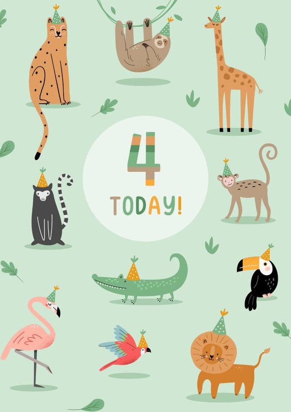 4th Birthday animals card created by Evie Garnett Designs