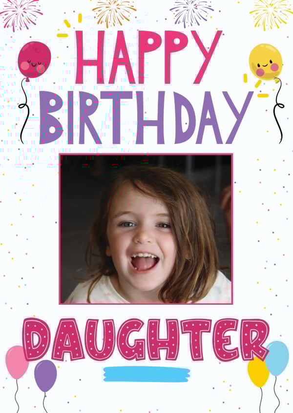 daughter balloons Birthday Personalised Photo Card 22083 created by Exquisite Studio