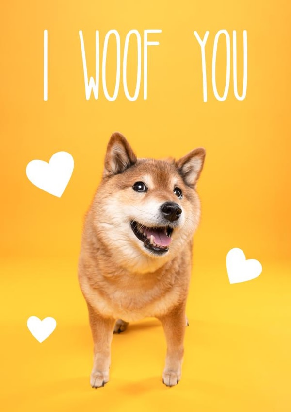 I Woof You Dog Valentine's Card created by The Yorkshire Pawtrait Co.