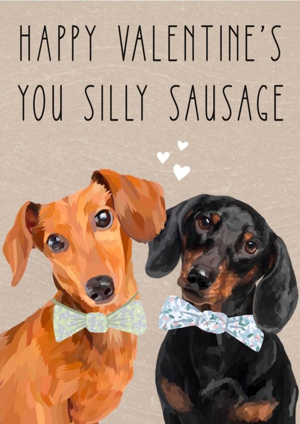 Cute Valentine’s Sausage Dog Card created by Sarah Stephenson