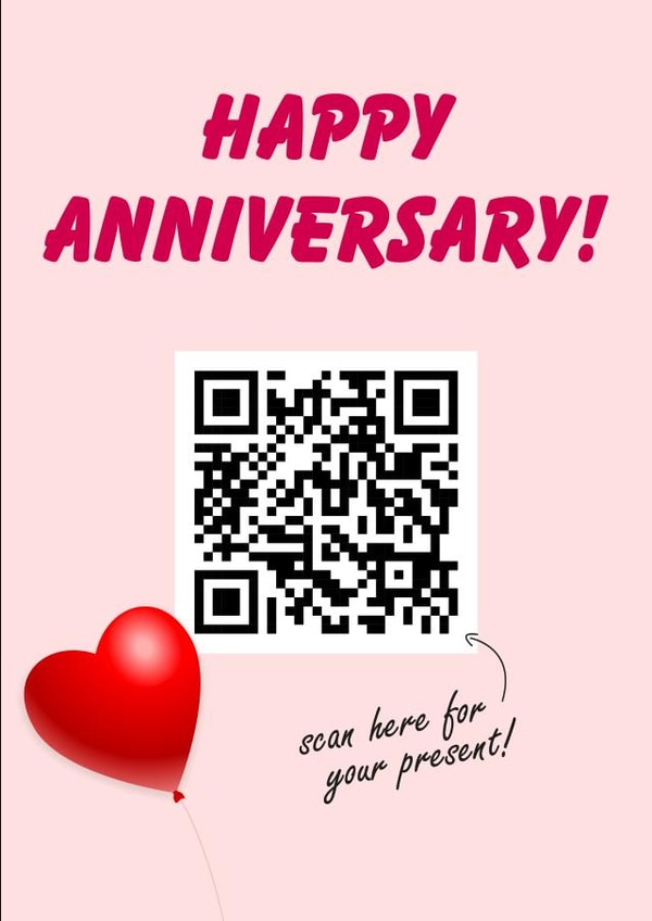 Anniversary Rickroll Card (Rick Astley QR Code) created by SJS Designs