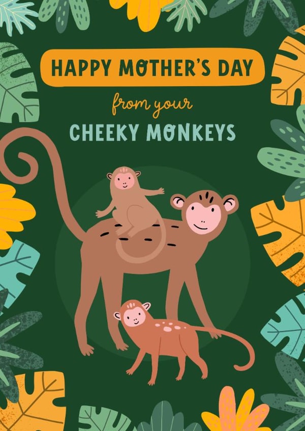 Cheeky Monkeys Mother's Day Card created by Evie Garnett Designs
