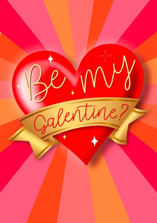 Be my galentine best friend Valentine’s Day card created by The Girl Next Draw Cards