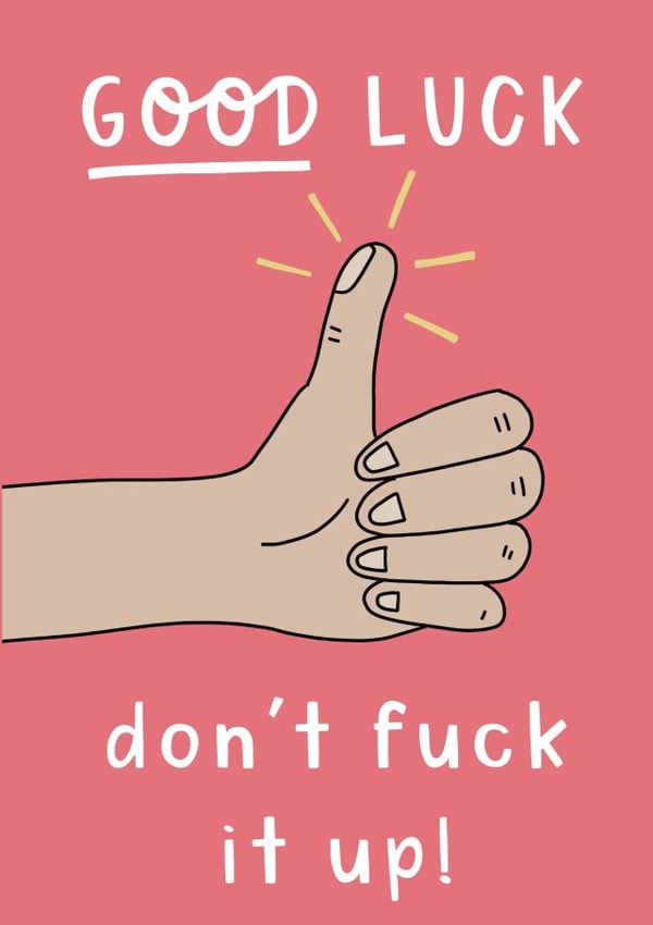 Good luck thumbs up created by Belly Flops