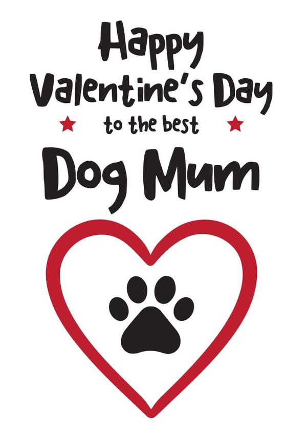 Funny, Cute dog mum valentines card from the dog  created by Hello Fridays Studio