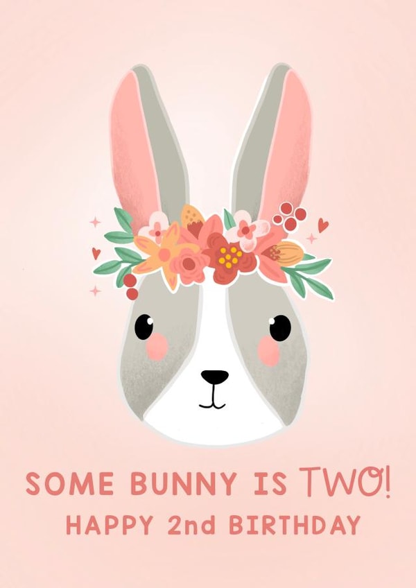 Bunny 2nd birthday card  created by Lucy Rose Party