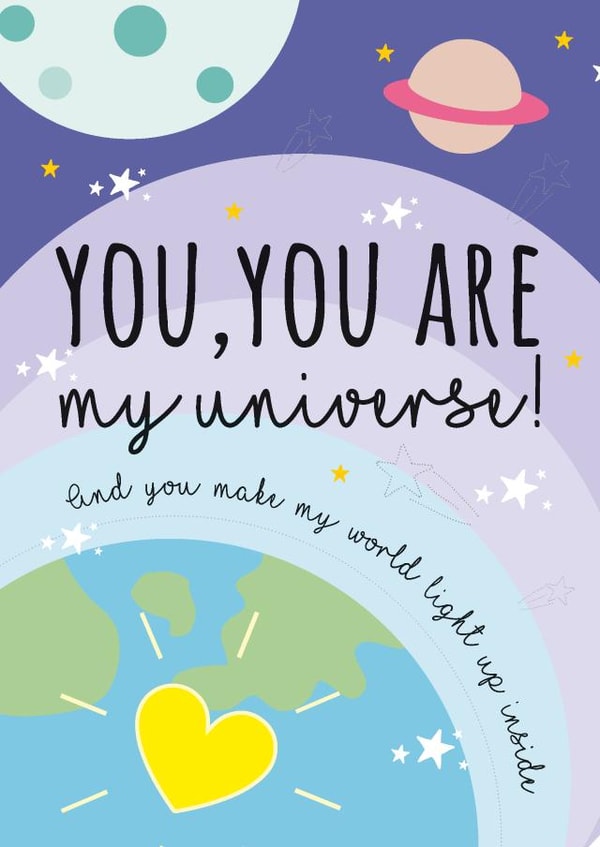 You are my universe Coldplay inspired Valentines card created by Rulu