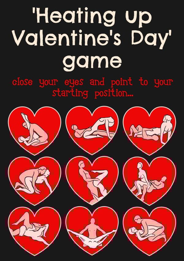 Valentine’s Sex Positions Game card - starting Position - Rude - For Partner created by Lisa Wardle