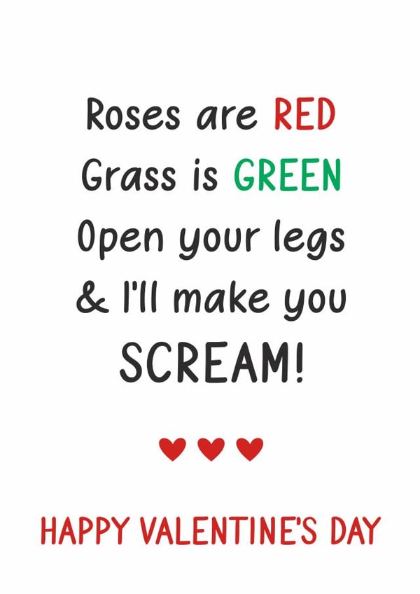 Rude Valentines Day Rhyme created by Tanya Laporte Designs