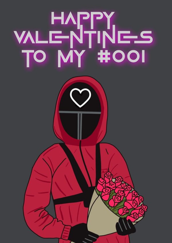 Squid game themed Valentines Day card created by Wooden It Be Precious