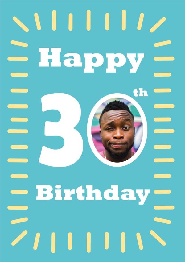 30 frame Birthday Personalised Photo Card 7151 created by A Ray of Sunshine Cards