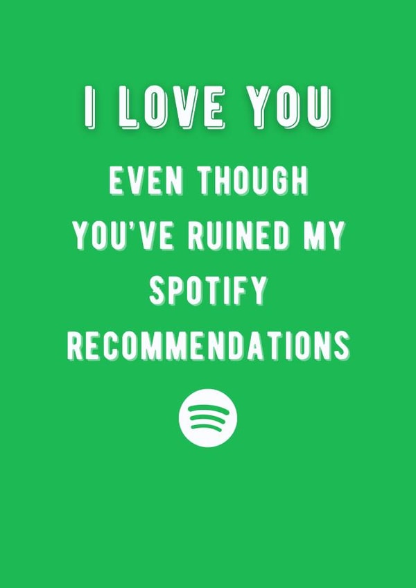 Spotify Recommendations I Love You Card  created by Meg's Creative Outlet