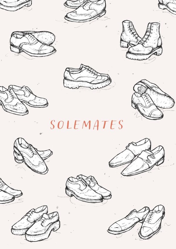 Soulmates Shoe Pun Card created by Bekka's Illustrations
