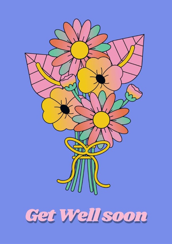 Get Well Soon retro bouquet created by Loula Rose