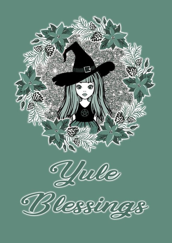 Cheeky Witch Winter Solstice Yule Blessings Card created by Cheeky Witch®