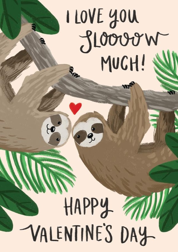 Cute sloths happy valentine's day card created by Making Meadows Ltd