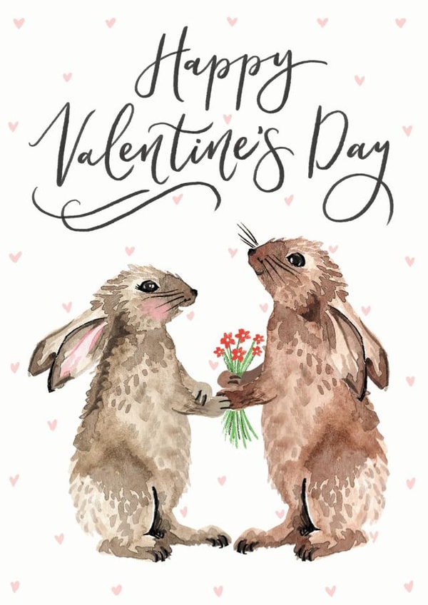 Cute bunny rabbit happy valentine's day card created by Making Meadows Ltd