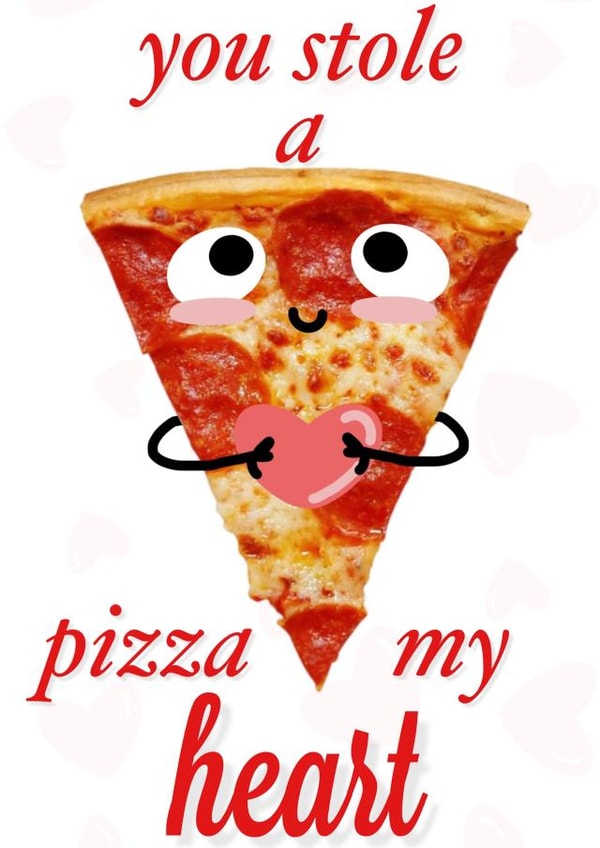 Pizza Valentines Day Card created by Caitlins Creations
