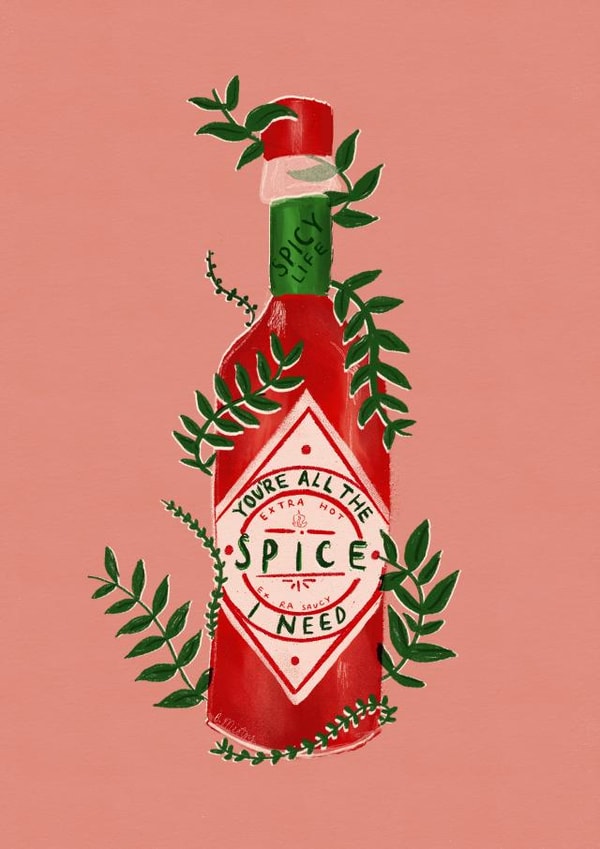 Spicy life Valentine’s Day card created by The Potato Diary