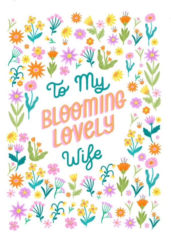 flowers wife card created by Katie Brookes