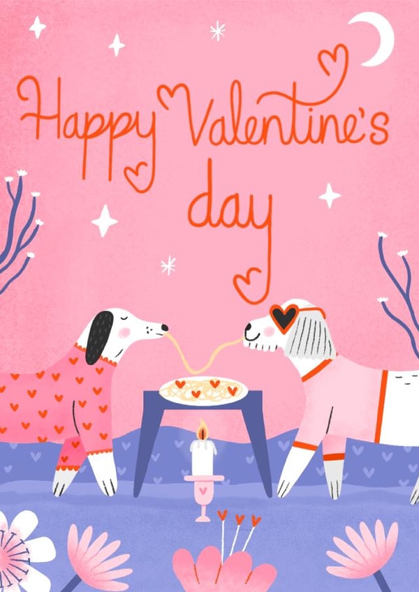 cute dog valentines card created by Katie Brookes