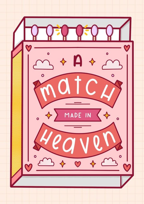 A match made in heaven - Wedding and engagement card created by Joanne Hawker