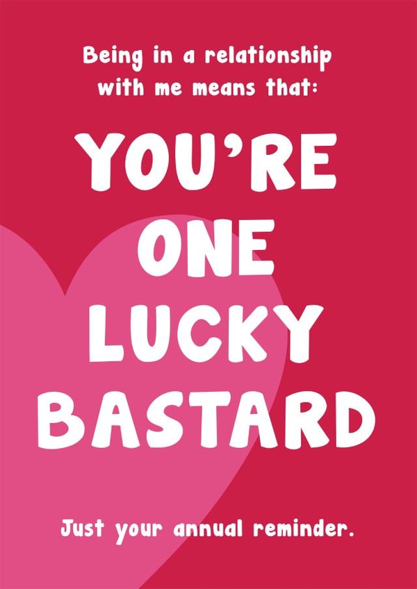 You're One Lucky Bastard Card created by Card and Cake