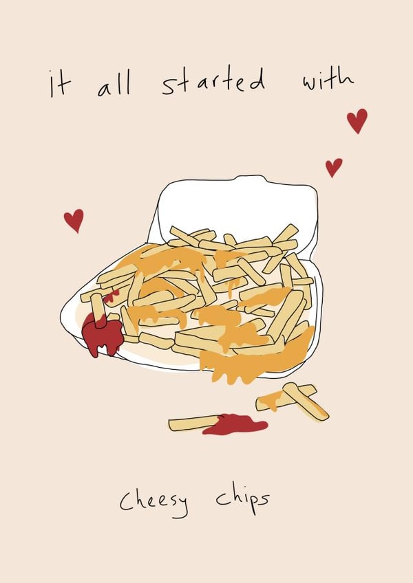 Cheesy Chips Kinda Love - Foodie Valentine's Day Card created by Eat the Moon