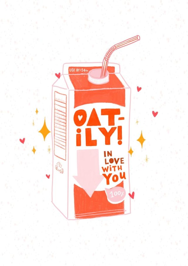 Valentines drink card created by Lily O'Neill