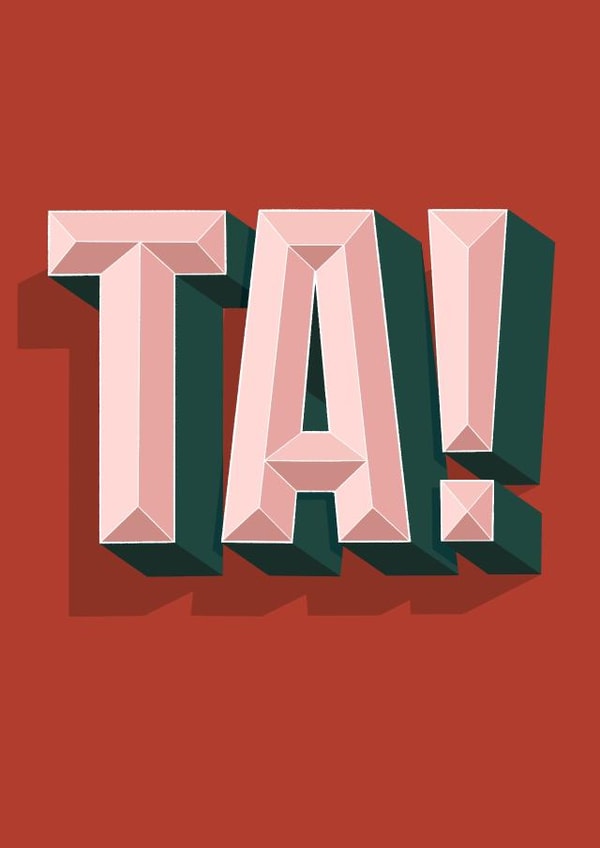 Contemporary Teaching Assistant Typography Card - Teaching Assistant - TA! created by Ellen Jane LDN