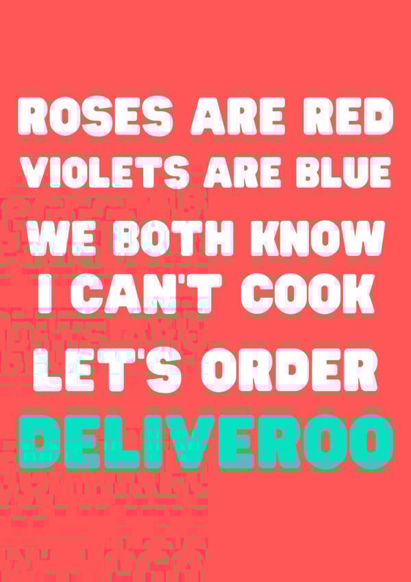 Deliveroo Valentines Card created by Nice Try Cards