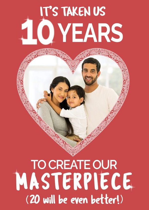 10th tin Anniversary Personalised Photo Card 13112 created by ShortRound888