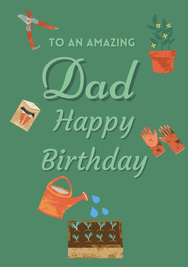 Dad Gardening Birthday card created by Loula Rose