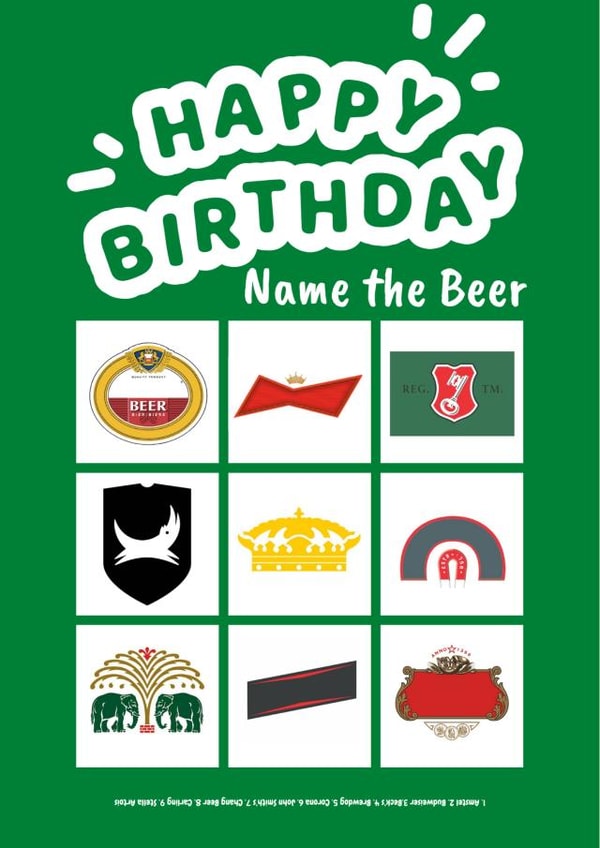 Beer Quiz Birthday Card created by Highgrove Cards