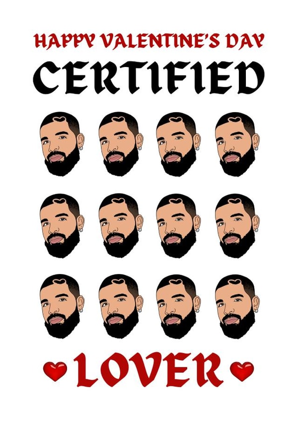 Drake Valentine’s Day card. created by Keepseyshop