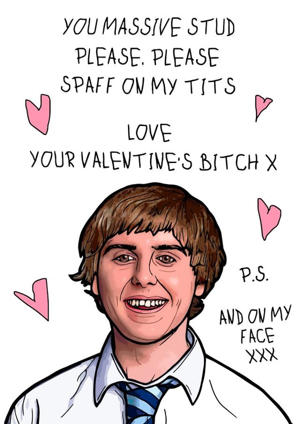 Jay from the Inbetweeners Funny Valentines Card created by Drewit
