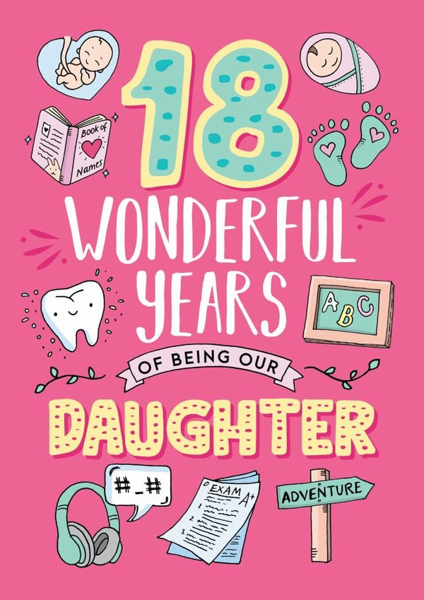 18th Birthday card for Daughter 1001 created by Eskimo Kiss Designs