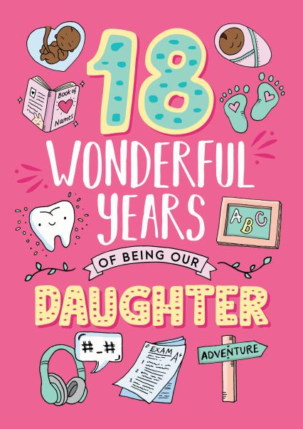 18 wonderful years daughter card card