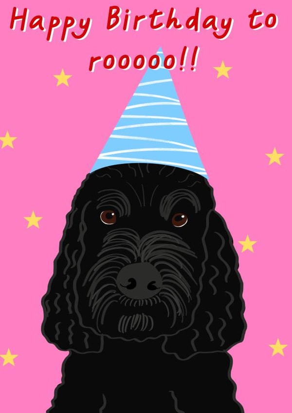 Cockapoo birthday card created by Prezprints
