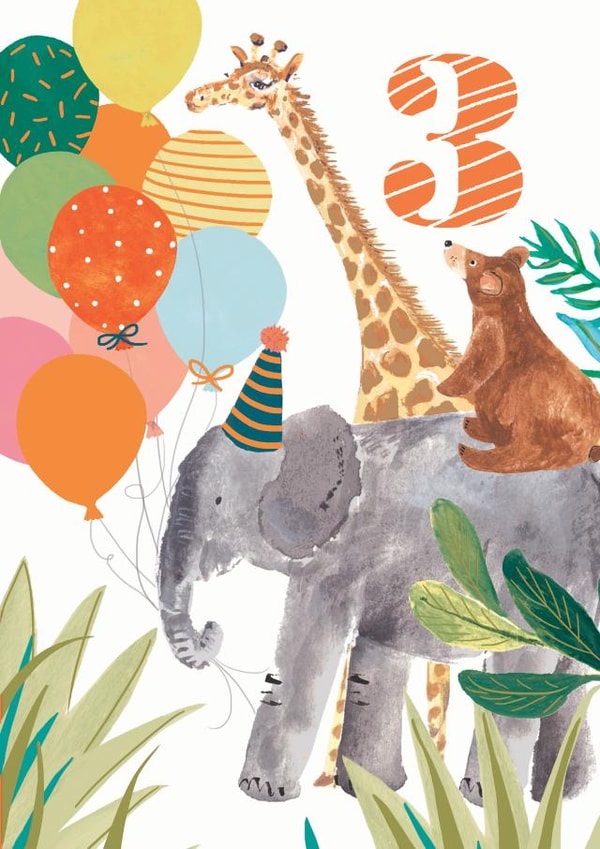 Kids Age 3 Jungle Card created by Louise Tiler
