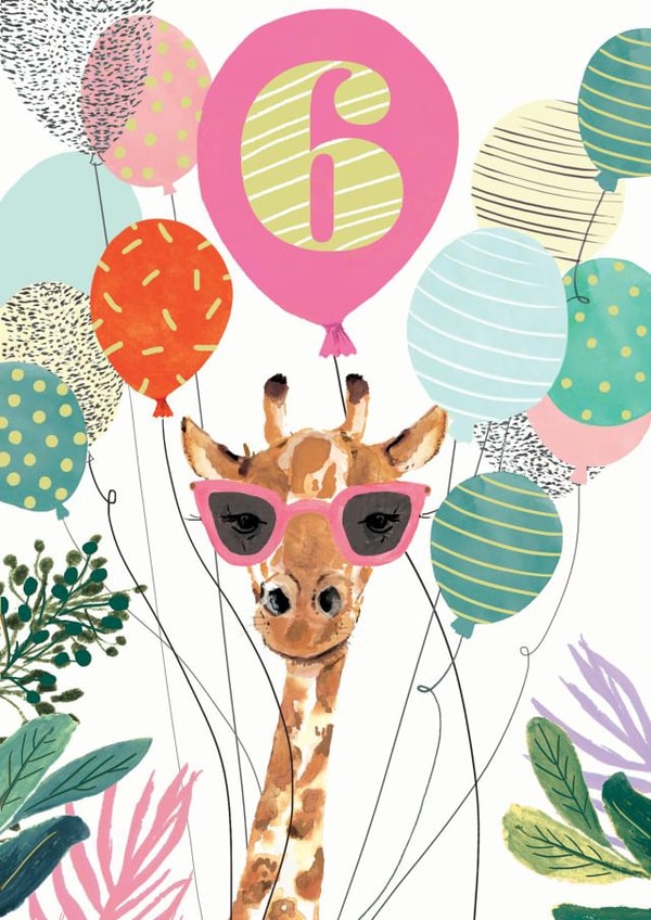 Kids Age 6 Birthday Giraffe created by Louise Tiler
