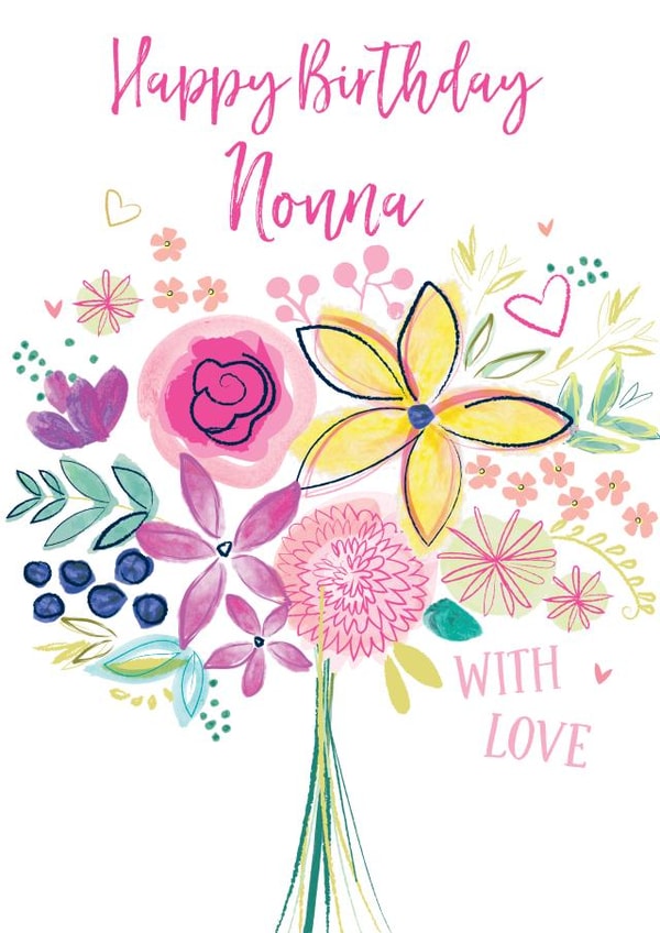 Happy Birthday Nonna with love created by Katie Phythian Design
