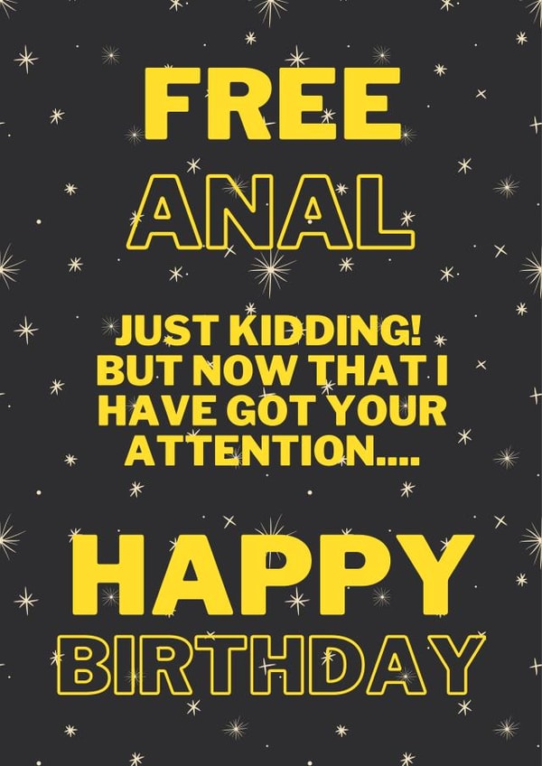 Free Anal, Just Kidding! created by Glenn  Eldridge 