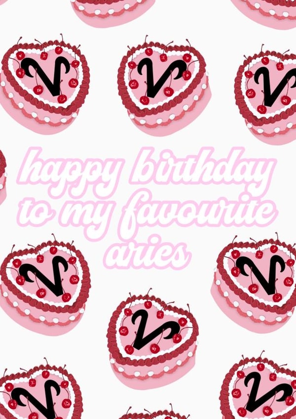 Aries Zodiac Sign Birthday Card created by Caitlins Creations