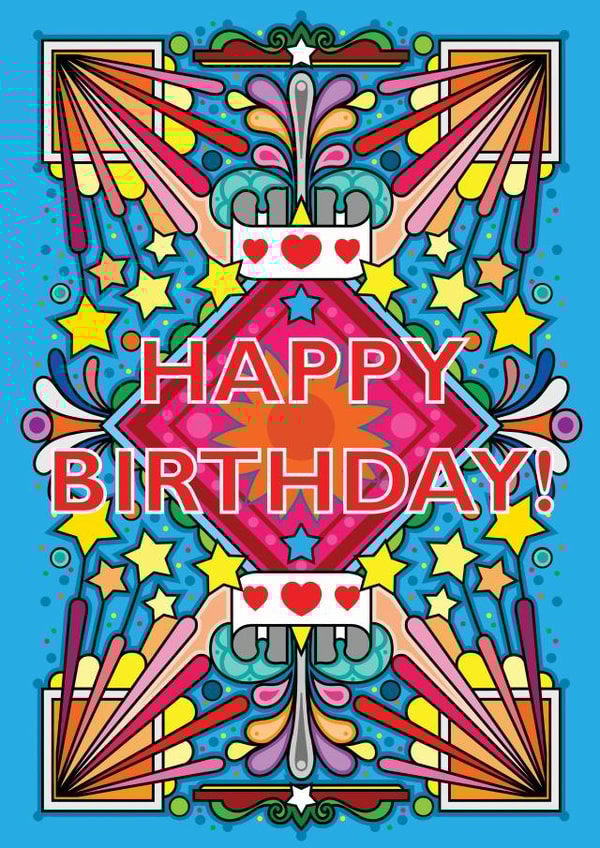 Happy Birthday Stars Card created by Rebecca Strickson Ltd