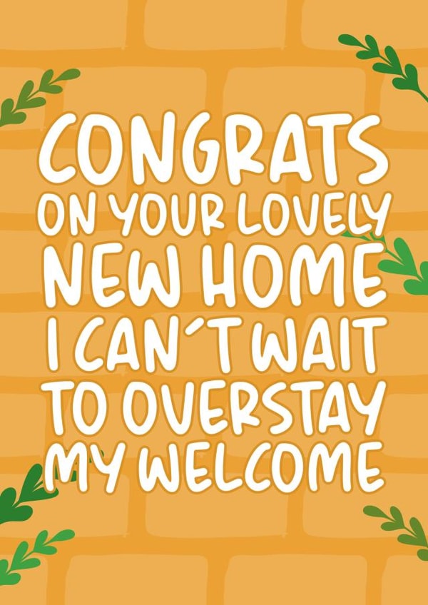 Overstay welcome card card