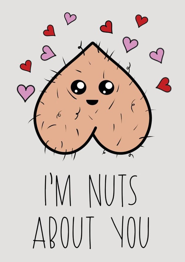 Nuts About You! Rude Funny Valentines Day Card created by Cheeky Chappy