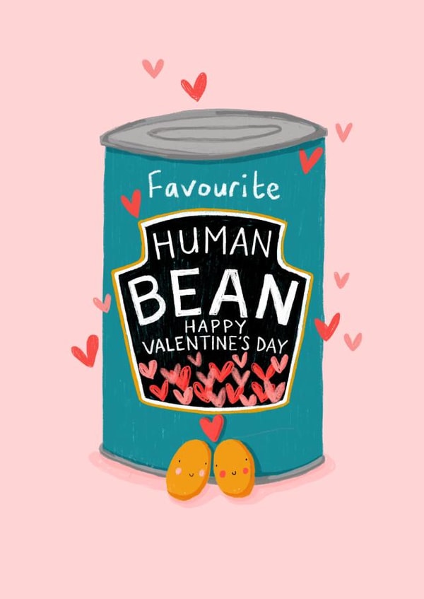 Baked Bean Valentine card created by Nicola Watson