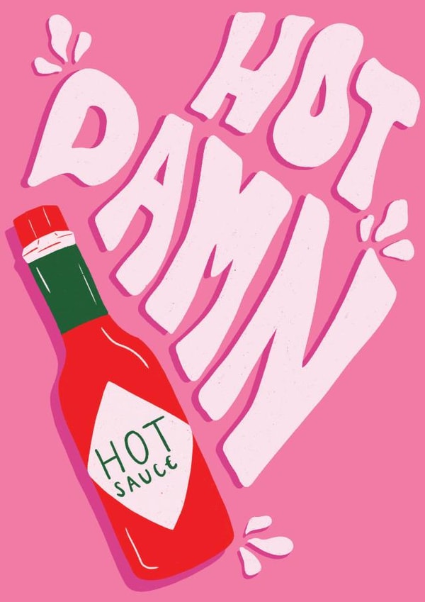 Hot Damn Valentines Day Card created by Studio Sage UK